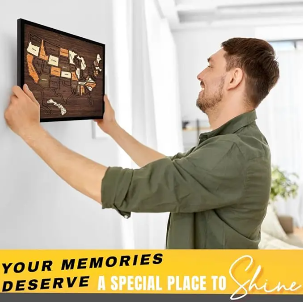 Wooden USA Travel Map Puzzle——A Stylish Way to Track Your Journey & Memories