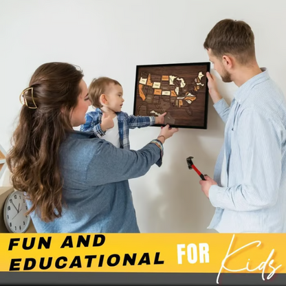 Wooden USA Travel Map Puzzle——A Stylish Way to Track Your Journey & Memories