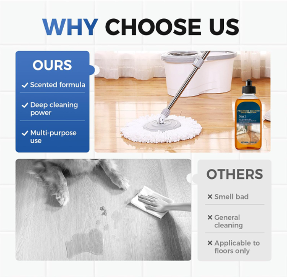 Stain and Odor Remover for Wooden Floors – 5-in-1 Cleaning Solution