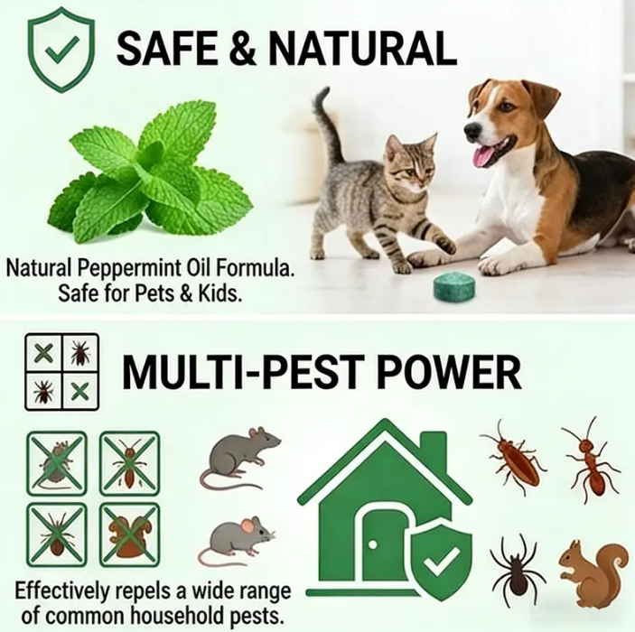 Natural Peppermint Rodent Repellent Tablets – 12 Pack