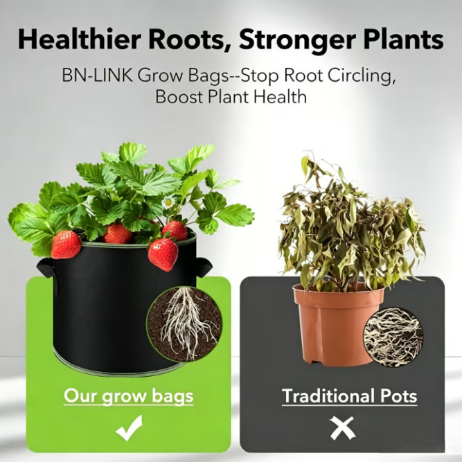 5-Pack 5 Gallon Grow Bags – Heavy Duty Aeration Fabric Pots with Handles for Vegetables, Flowers & Fruits