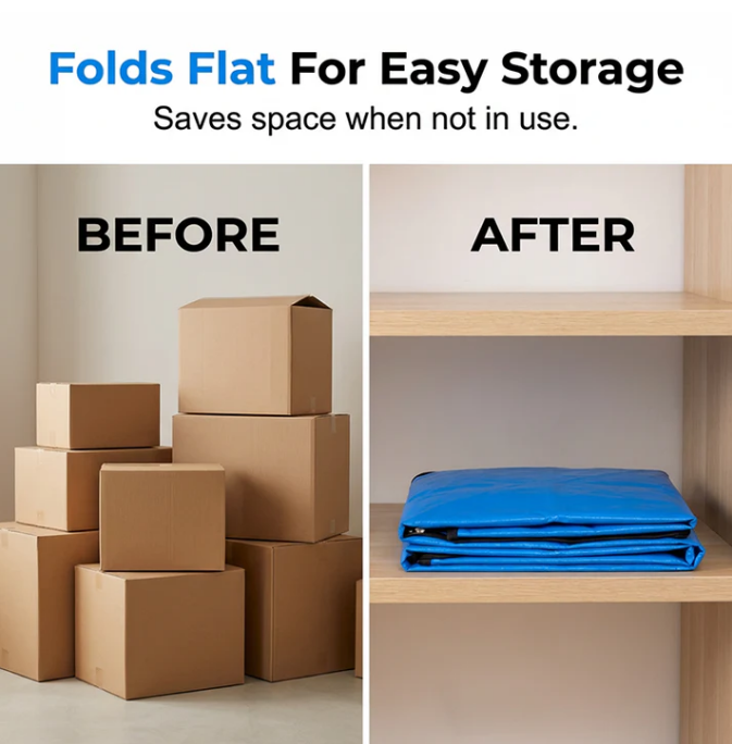 Collapsible Storage and Moving Bag – Heavy-duty handles & zippered closure
