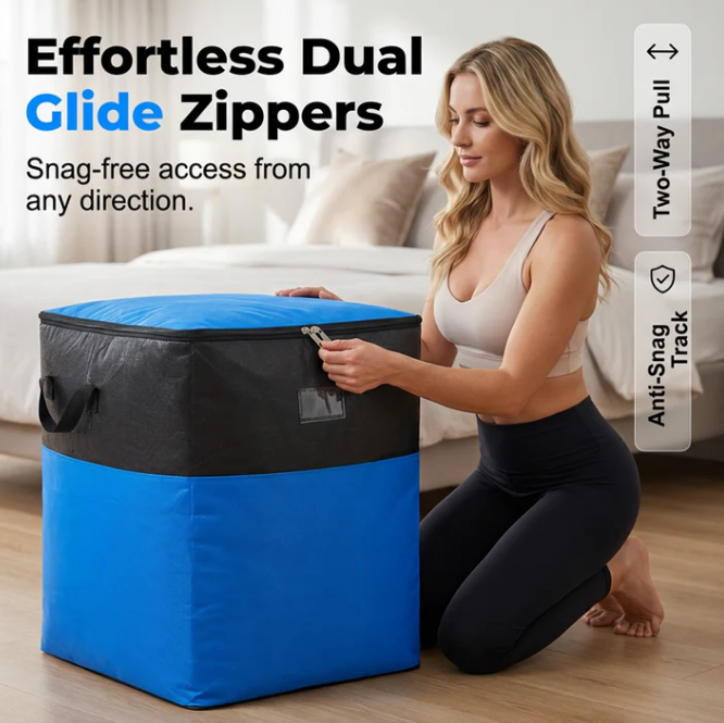 Collapsible Storage and Moving Bag – Heavy-duty handles & zippered closure