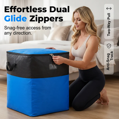 Collapsible Storage and Moving Bag – Heavy-duty handles & zippered closure