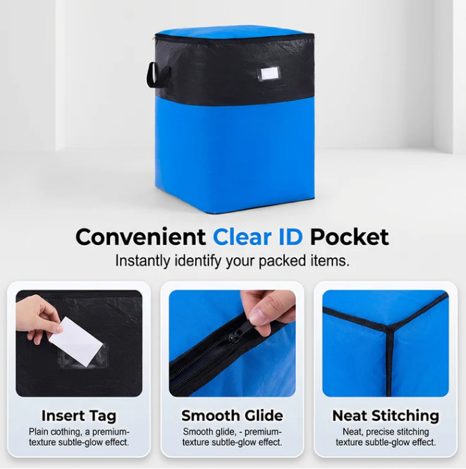 Collapsible Storage and Moving Bag – Heavy-duty handles & zippered closure