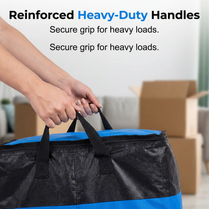 Collapsible Storage and Moving Bag – Heavy-duty handles & zippered closure