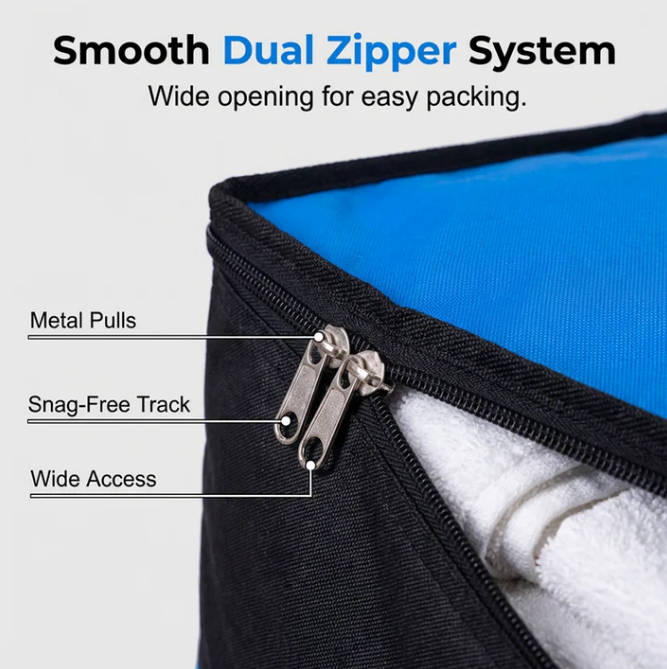 Collapsible Storage and Moving Bag – Heavy-duty handles & zippered closure