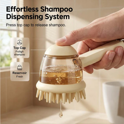 Pet Bath Massage Brush with Shampoo Dispenser