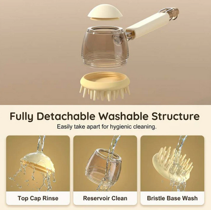 Pet Bath Massage Brush with Shampoo Dispenser