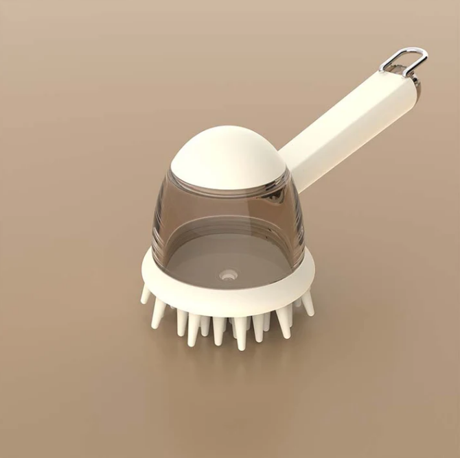 Pet Bath Massage Brush with Shampoo Dispenser