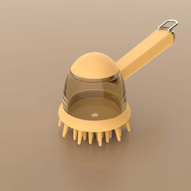 Pet Bath Massage Brush with Shampoo Dispenser