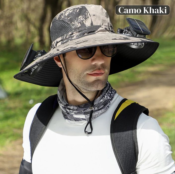 Solar-Powered Outdoor Cooling Fan Hat