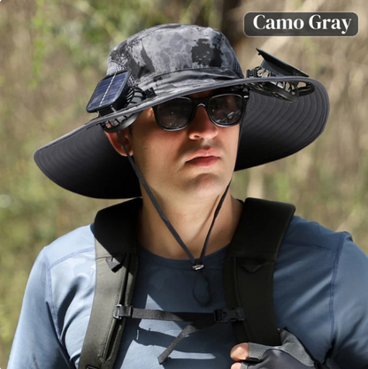 Solar-Powered Outdoor Cooling Fan Hat