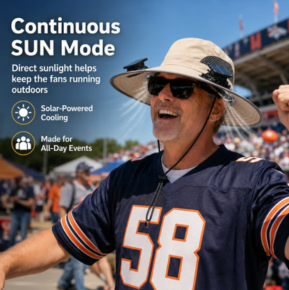 Solar-Powered Outdoor Cooling Fan Hat