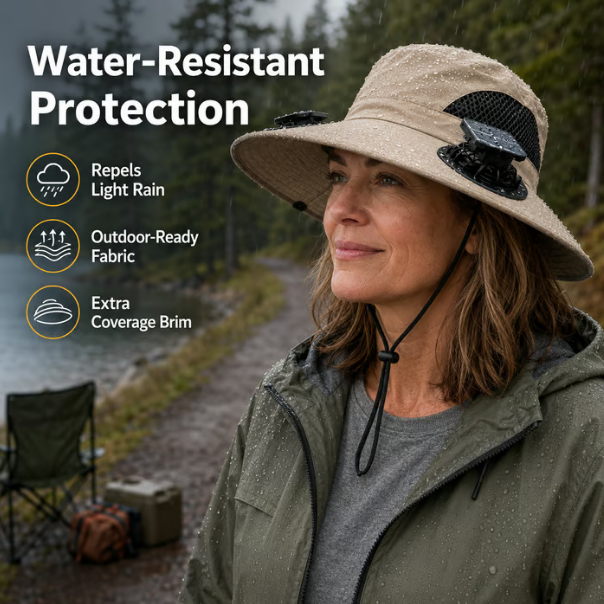 Solar-Powered Outdoor Cooling Fan Hat
