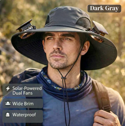 Solar-Powered Outdoor Cooling Fan Hat
