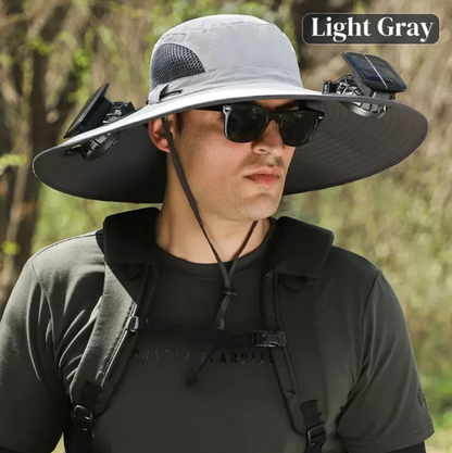 Solar-Powered Outdoor Cooling Fan Hat