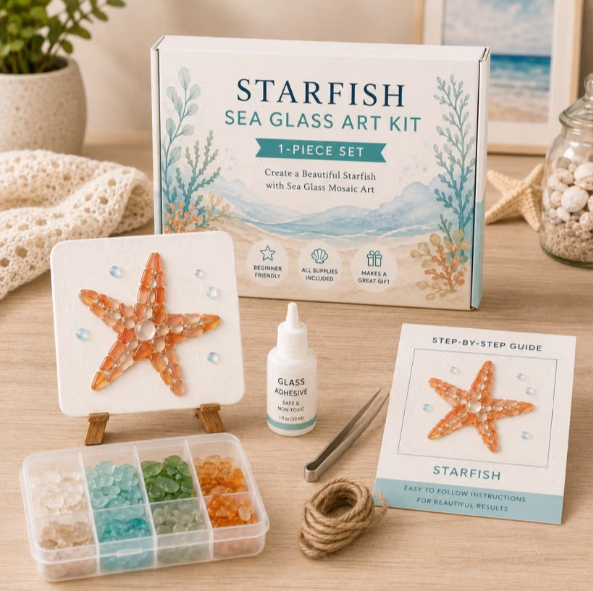 🌊✨ Create Beautiful Sea Glass Art with DIY Kit 🐚