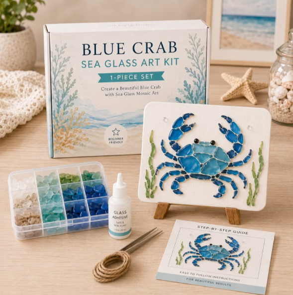 🌊✨ Create Beautiful Sea Glass Art with DIY Kit 🐚