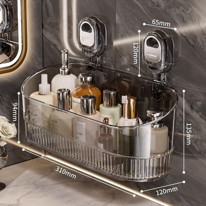 Transparent Suction Cup Organizer Shelf