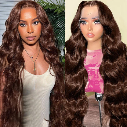 13x4 Front Lace Wig - Center Part Long Wavy Hair Wig