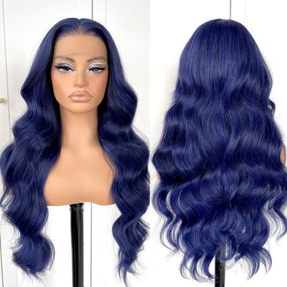 13*4 lace front wig, gradient gold layered wavy synthetic glue-free lace wig