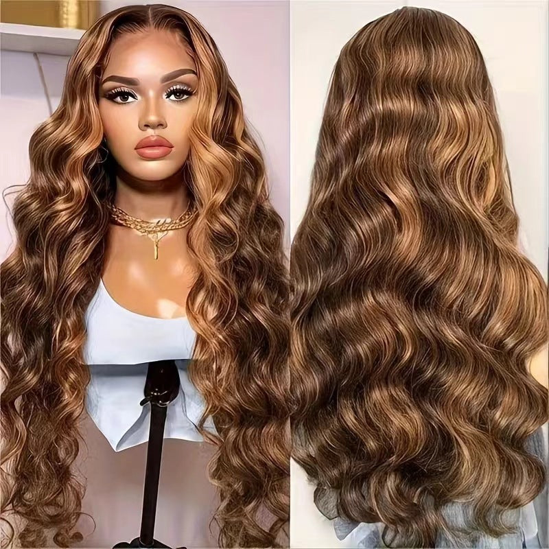 13x4 Front Lace Wig - Center Part Long Wavy Hair Wig