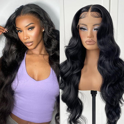 13*4 lace front wig, gradient gold layered wavy synthetic glue-free lace wig