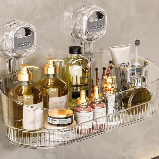 Transparent Suction Cup Organizer Shelf