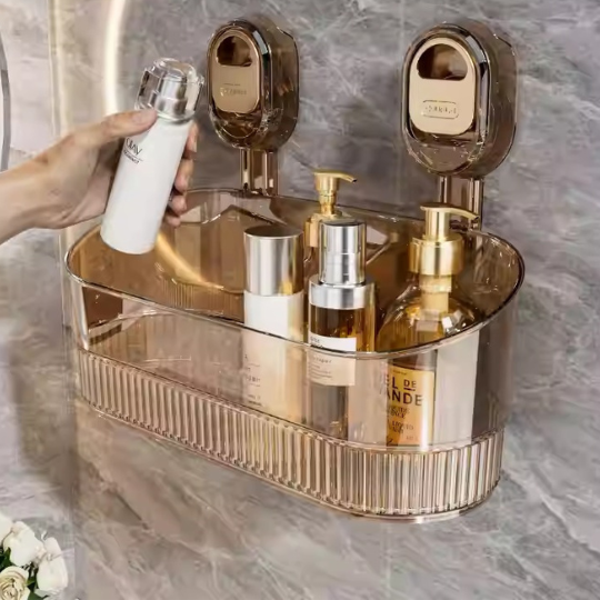 Transparent Suction Cup Organizer Shelf