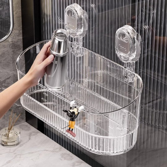 Transparent Suction Cup Organizer Shelf