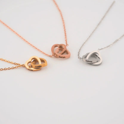 Eternal Rose Teddy Bear Jewelry Gift Box | Interlocking Heart Engraved Necklace Luxury Valentine Gift Set 🌹