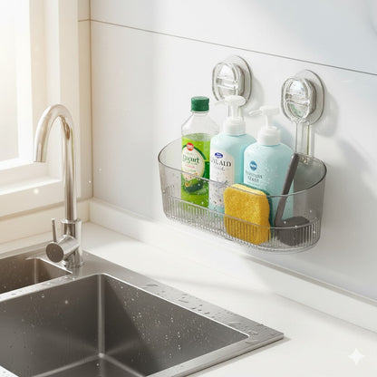 Transparent Suction Cup Organizer Shelf