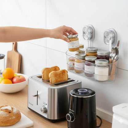 Transparent Suction Cup Organizer Shelf