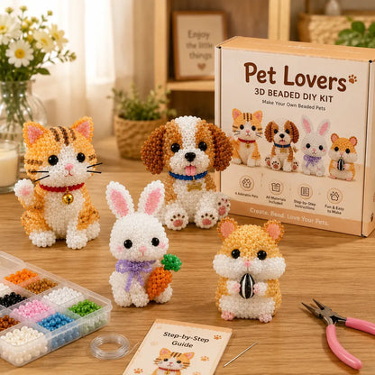 ⏰Last day Promotion 🔥-🧵✨ Tiny 3D Beaded Animal DIY Kit(Unfinished Product)