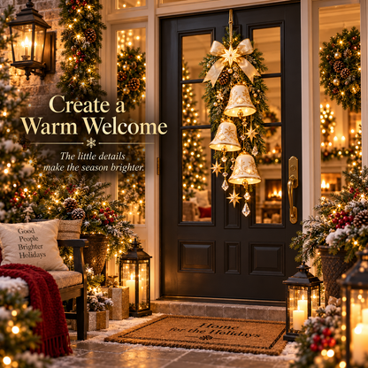 🔔Last day Promotion 🔥-✨Golden Bell Christmas Door Decor 💛