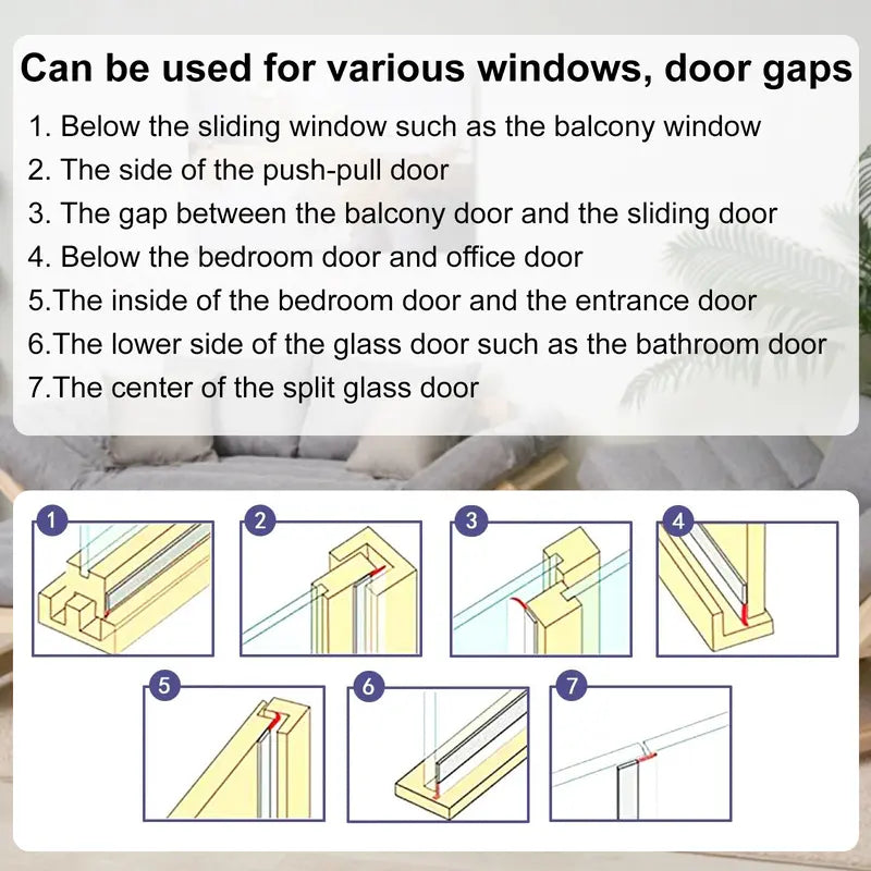 🏠Transparent Silicone Door Seal Strip Draft Stopper Insect Proof Windproof Soundproof Tape✨