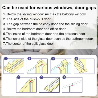 🏠Transparent Silicone Door Seal Strip Draft Stopper Insect Proof Windproof Soundproof Tape✨