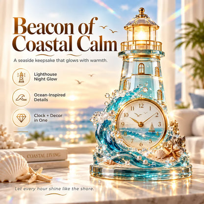 🌊 50% OFF – Coastal Glow Crystal Lighthouse & Ocean Decor ✨