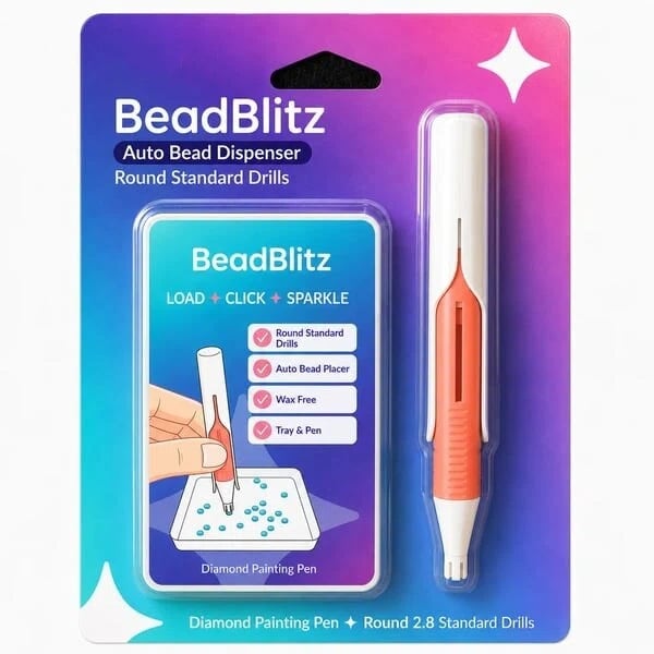 🔥Last Day 60% OFF 💎 Automatic Diamond Painting Bead dispenser | Wax-Free Round Drill Pen for Faster, Easier Crafting ✨