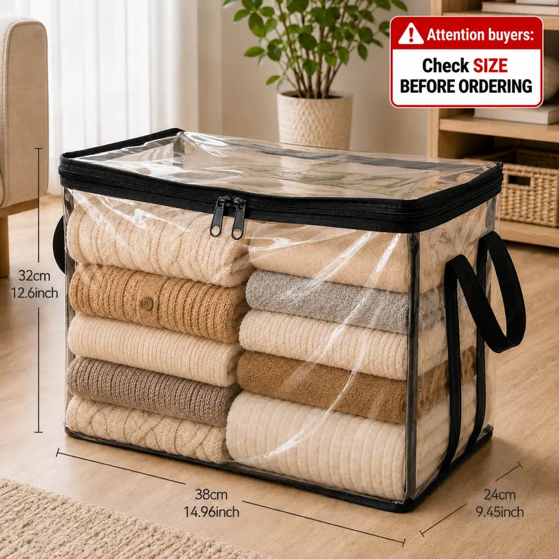 Clear PVC Storage Bins with Handles – for Books, Toys, Media, & Organizing
