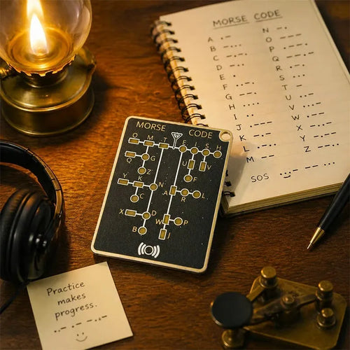 📟 Morse Code Trainer Card Pro (LED Edition)
