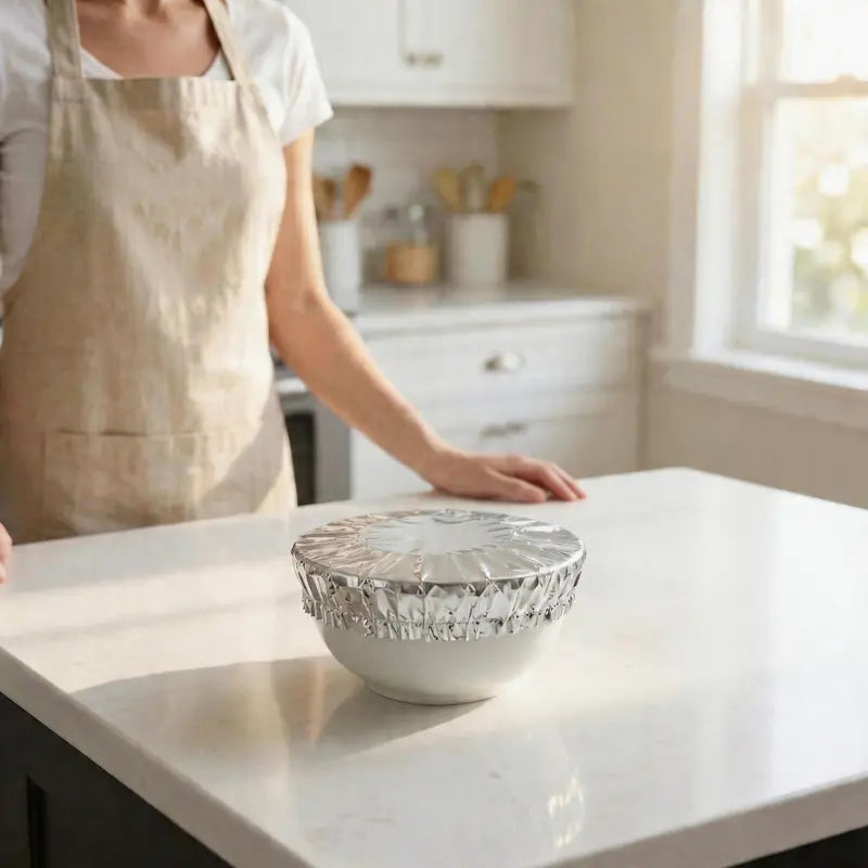 Elastic Aluminum Foil Food Covers - Reusable Bowl & Plate Covers