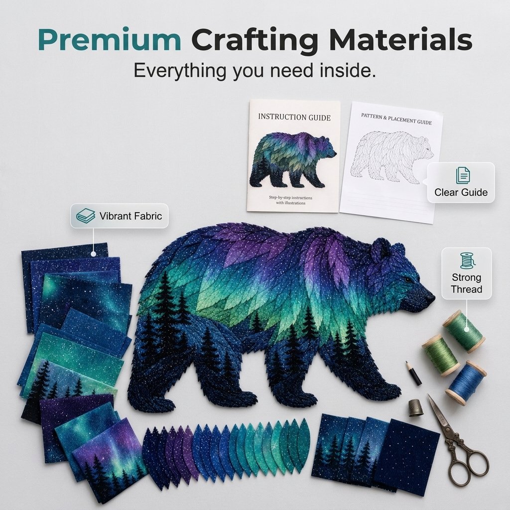 Northern Lights Wildlife DIY Patchwork Kit