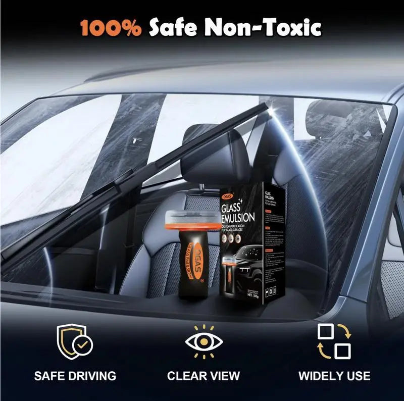 OGAS All-in-One Windshield Oil Film Remover with Built-in Sponge Applicator