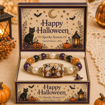 🎃✨ Spooky Black Cat Pumpkin Bracelet for Halloween Style 🖤