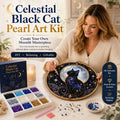 🔥Last Day 50% OFF -🌙🐈‍⬛ Premium 3D Pearl Celestial Black Cat Window Hanging Kit