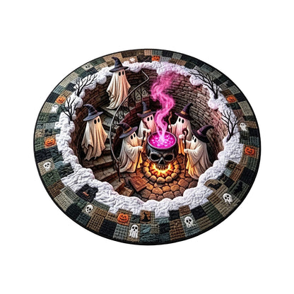 🔥LAST DAY 50% OFF🔥Spooky Halloween Optical Illusion 👻🔥 3D Haunted Staircase Round Rug