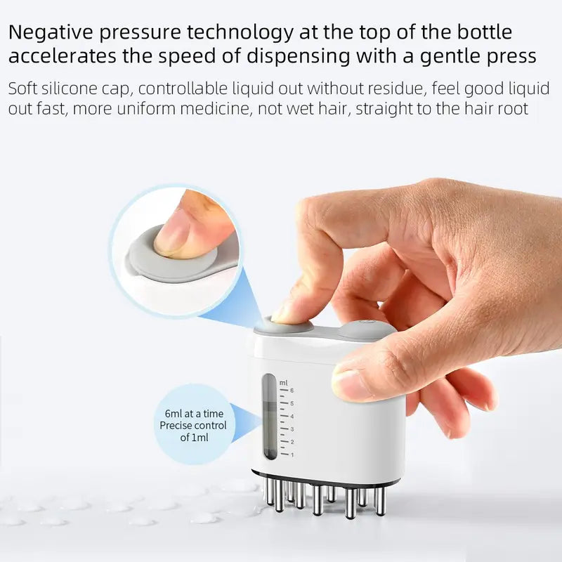 Electric scalp medication application comb - scalp massage comb