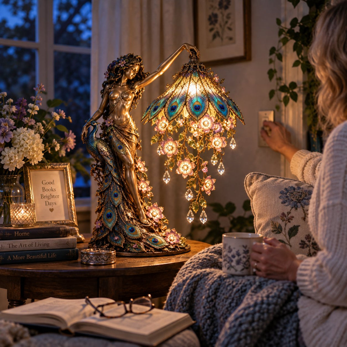 ✨Last Day 49% OFF✨🦚 Peacock Goddess Table Lamp